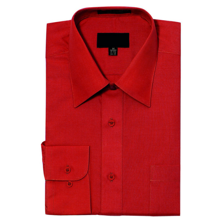 BOYS BUTTON DOWN DRESS SHIRT - RED