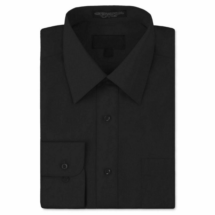 BOYS BUTTON DOWN DRESS SHIRT - BLACK