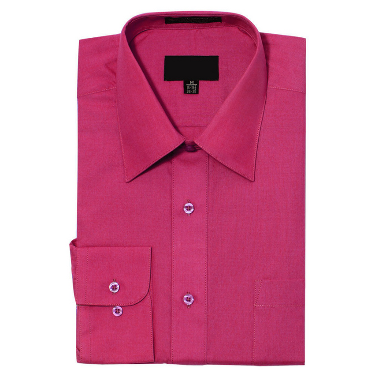 BOYS BUTTON DOWN DRESS SHIRT FUSCHIA