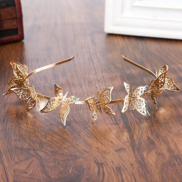Gold Butterfly Headband