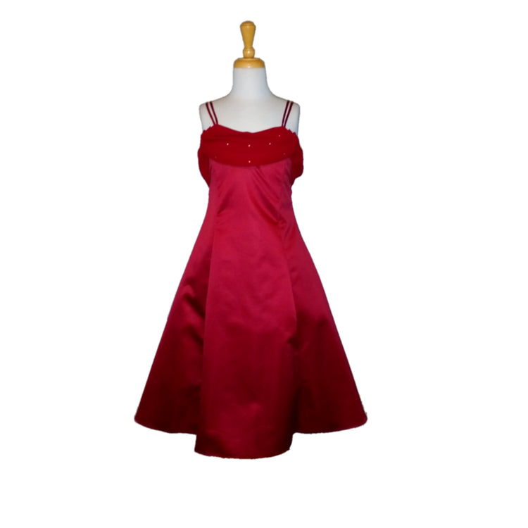 Toni - Burgundy - Girls Dress