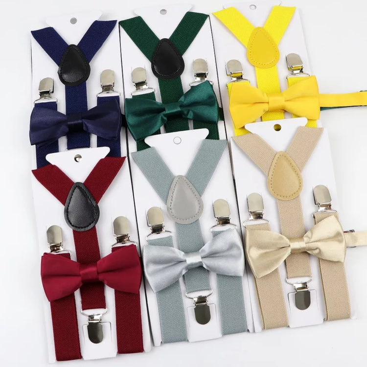 Bow Tie Suspenders Set