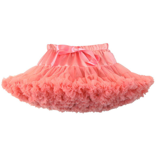 LIL MISS -  Premium Fluffy Pettiskirt - Coral - Girls Dress