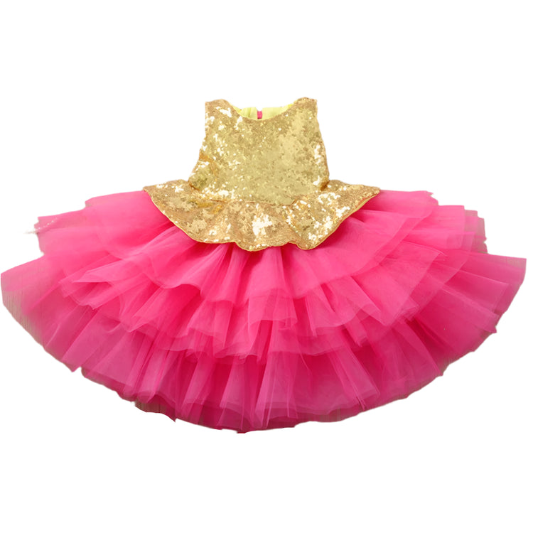 1st Birthday Signature Dress  - PINK