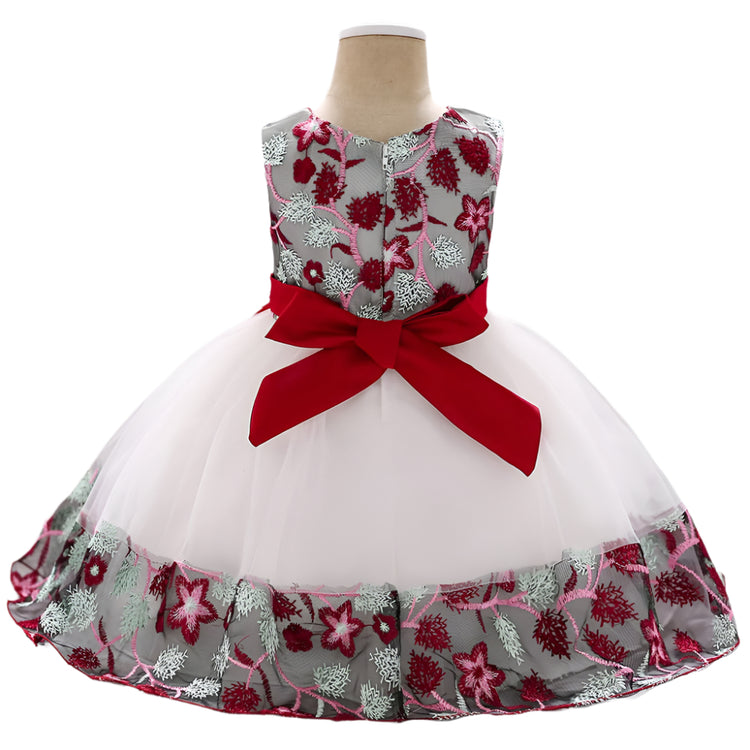 1st Birthday Signature Dress - RED/WHITE
