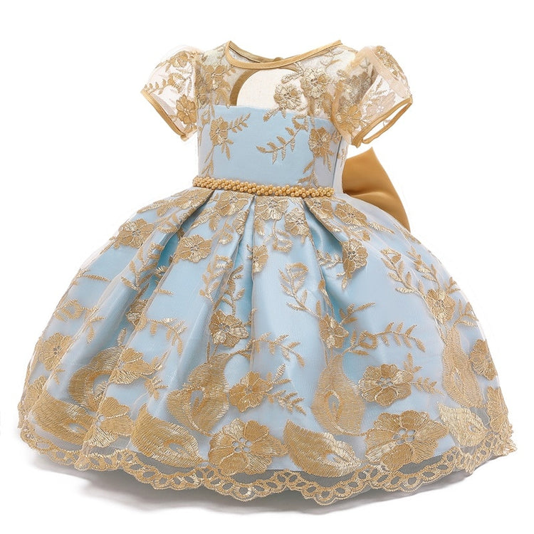 1st Birthday Signature Dress - GOLD/BLUE