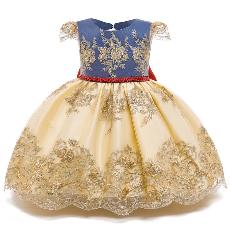 1st Birthday Signature Dress - GOLD/BLUE/RED