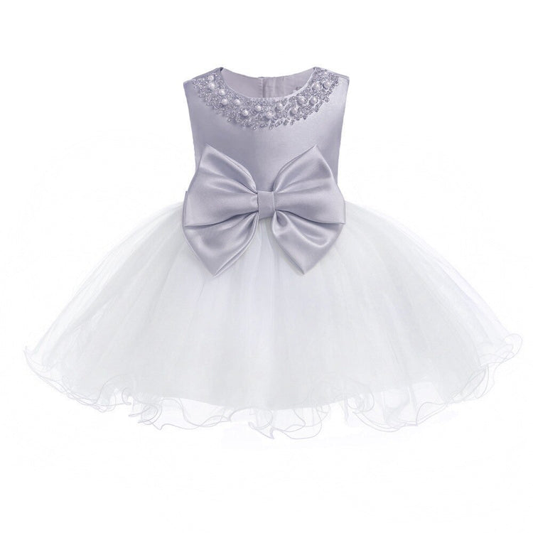 1st Birthday Signature Dress - GREY/WHITE