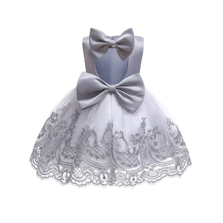 1st Birthday Signature Dress - GREY/WHITE