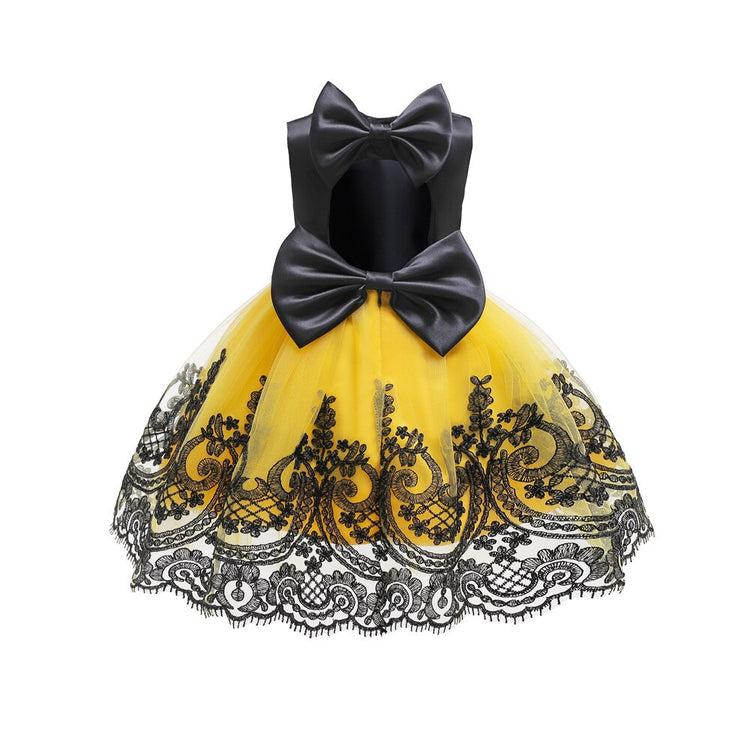 1st Birthday Signature Dress - BLACK/YELLOW