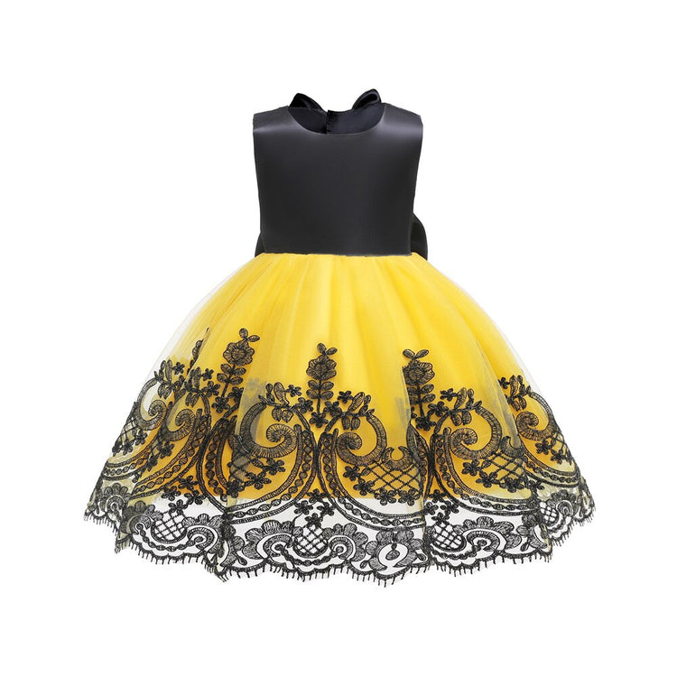 1st Birthday Signature Dress - BLACK/YELLOW