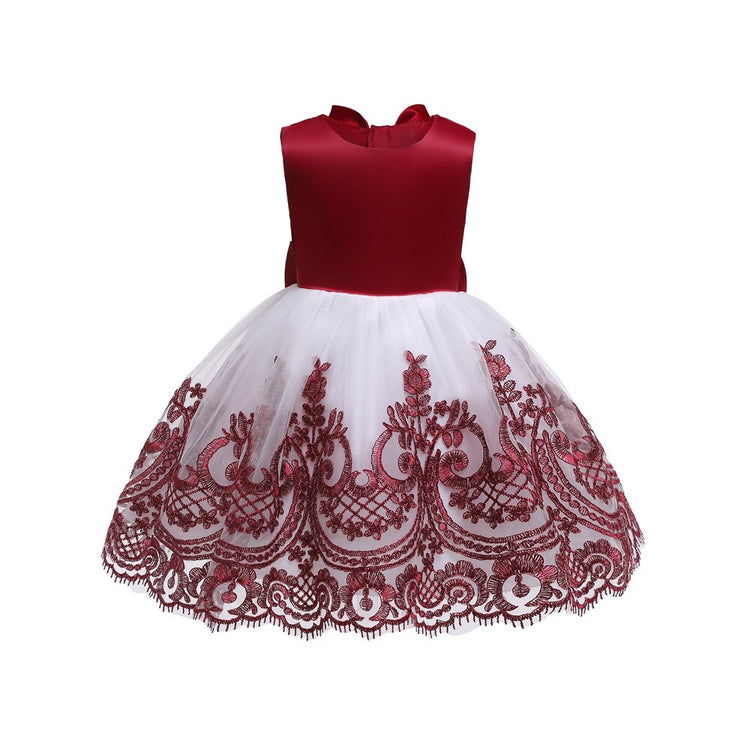 1st Birthday Signature Dress - RED/WHITE