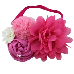 Floral Headband - Hot Pink