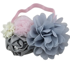 Floral Headband - Grey