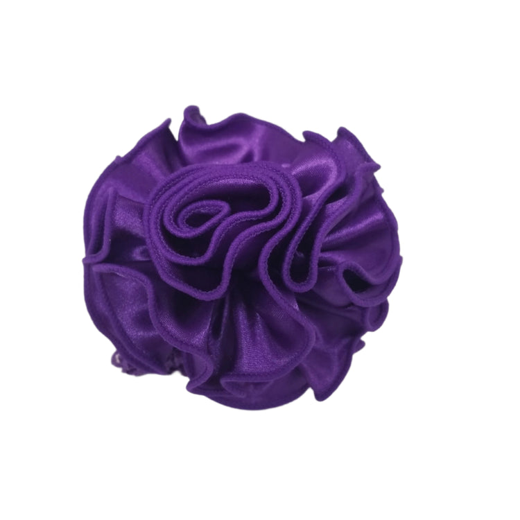 Single Bloom Satin Headband- Purple