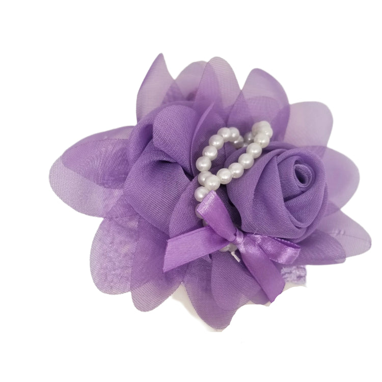 Flower Pearl Headband- Lilac