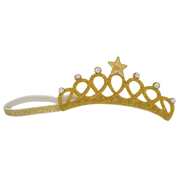 Princess Soft Crown Baby Headband- Gold