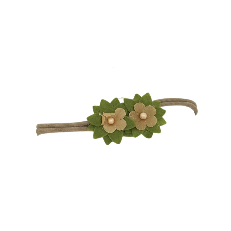 Flower Baby Headband- Brown