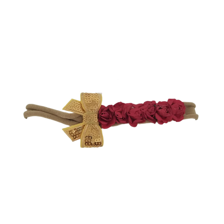 Flower Baby Headband- Red