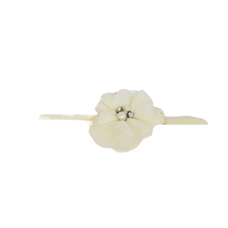 Chiffon Flower Baby Headband- Ivory