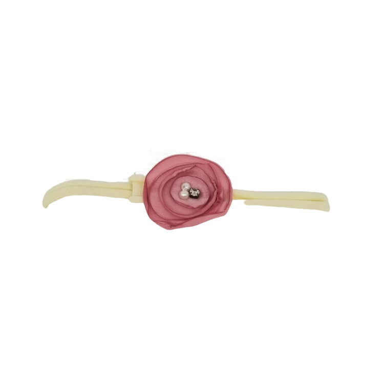 Circle Flower Baby Headband- Dusty Rose