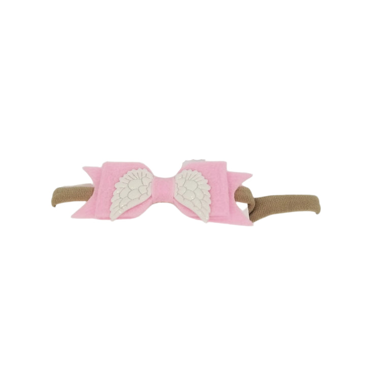 Angel Bow Baby Headband - Pink