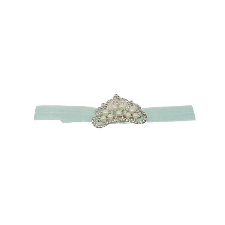Jeweled Princess Crown Headband- Blue