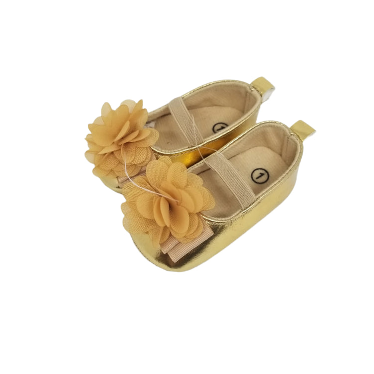 Gold Patent Baby Shoe