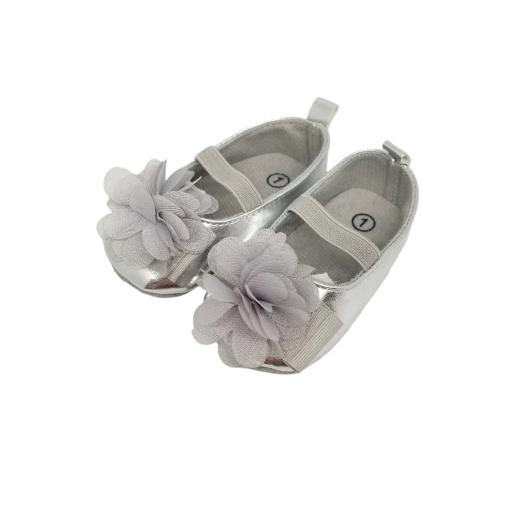 Silver Patent Baby Shoe