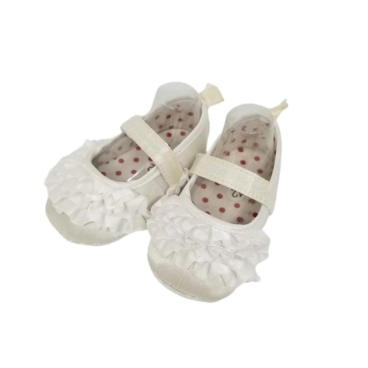 White Ruffle Baby Shoe