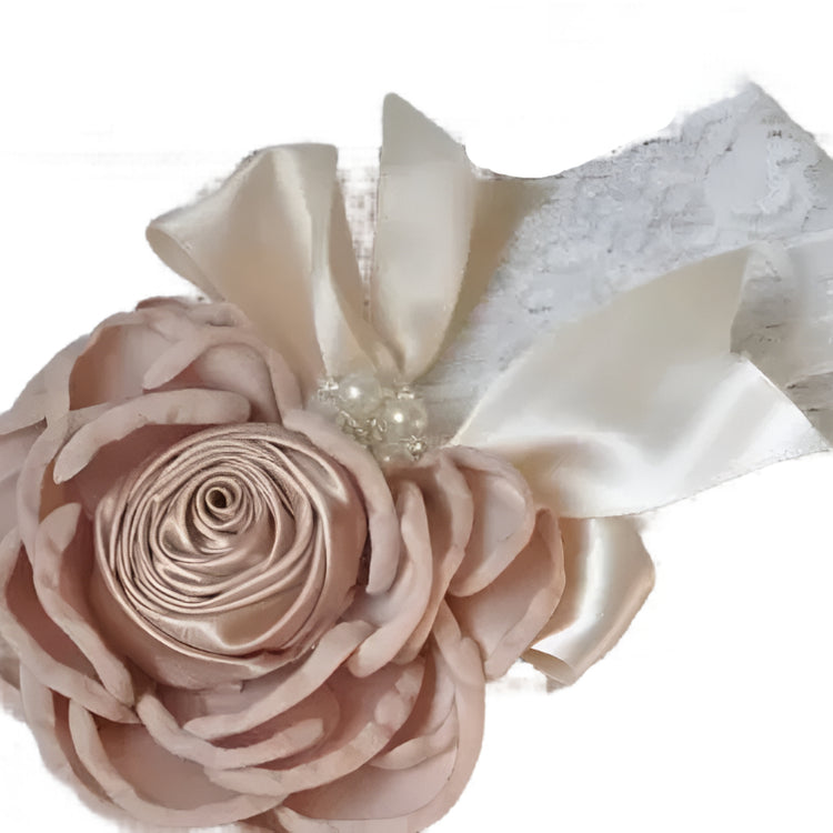 Vintage Flower Headband - Beige