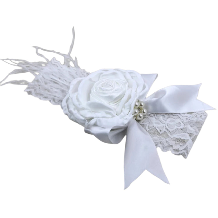 Vintage Flower Headband - White