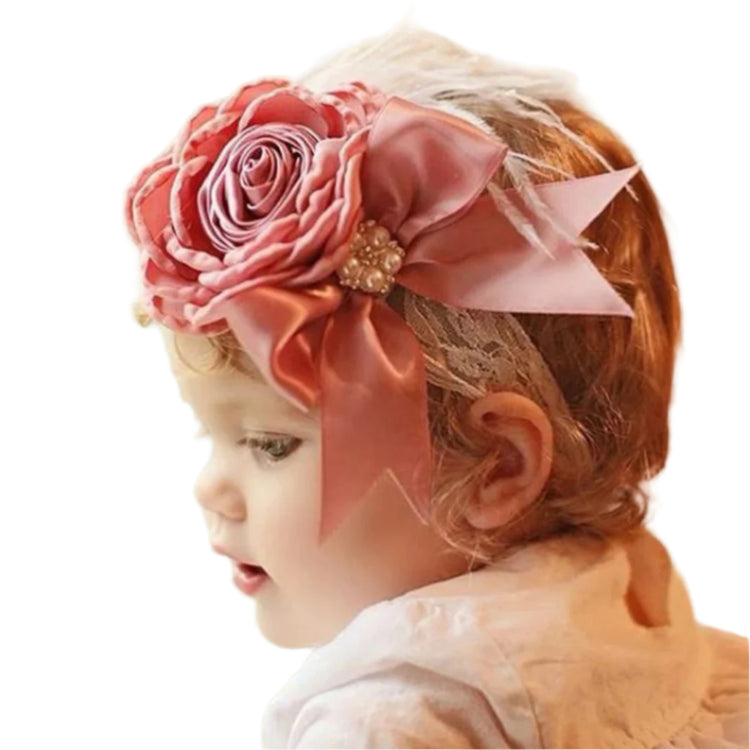 Vintage Flower Headband - Dusty Rose