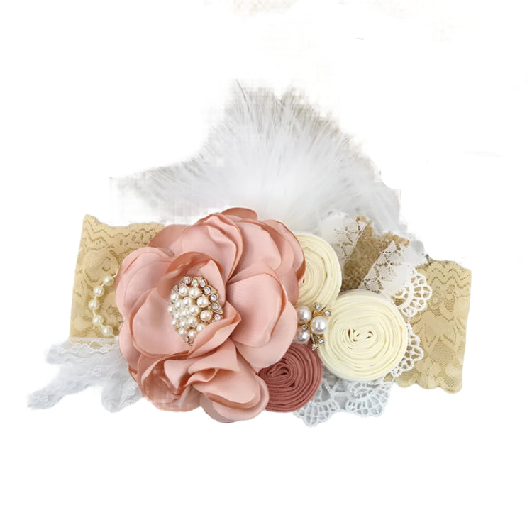 Vintage Floral Headband - Blush