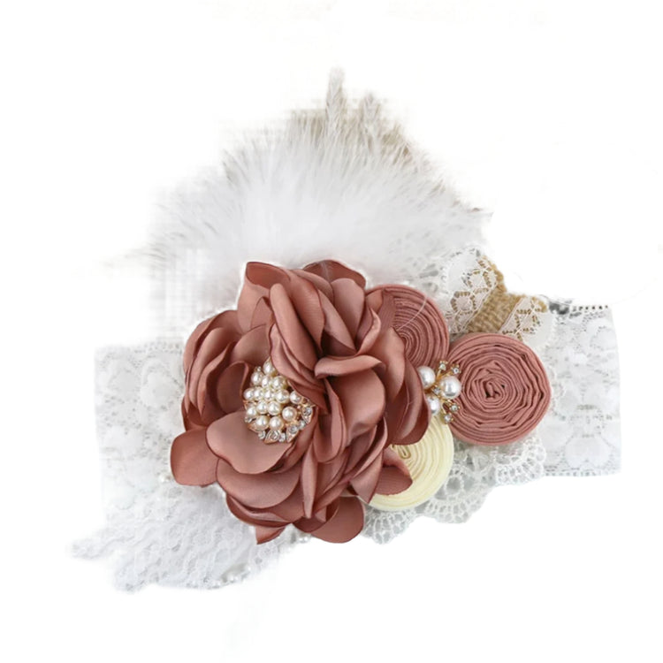 Vintage Floral Headband - Dusty Rose