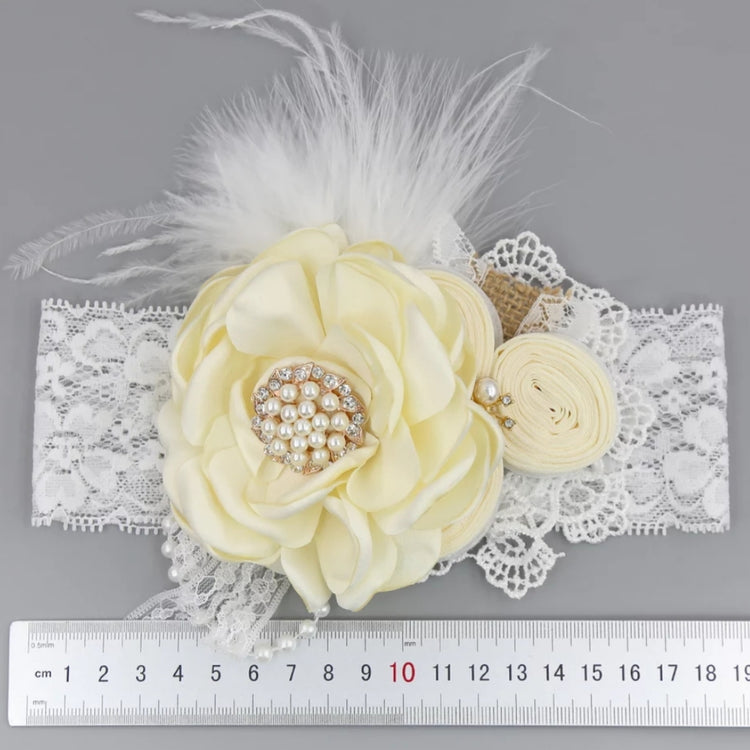 Vintage Floral Headband - Ivory