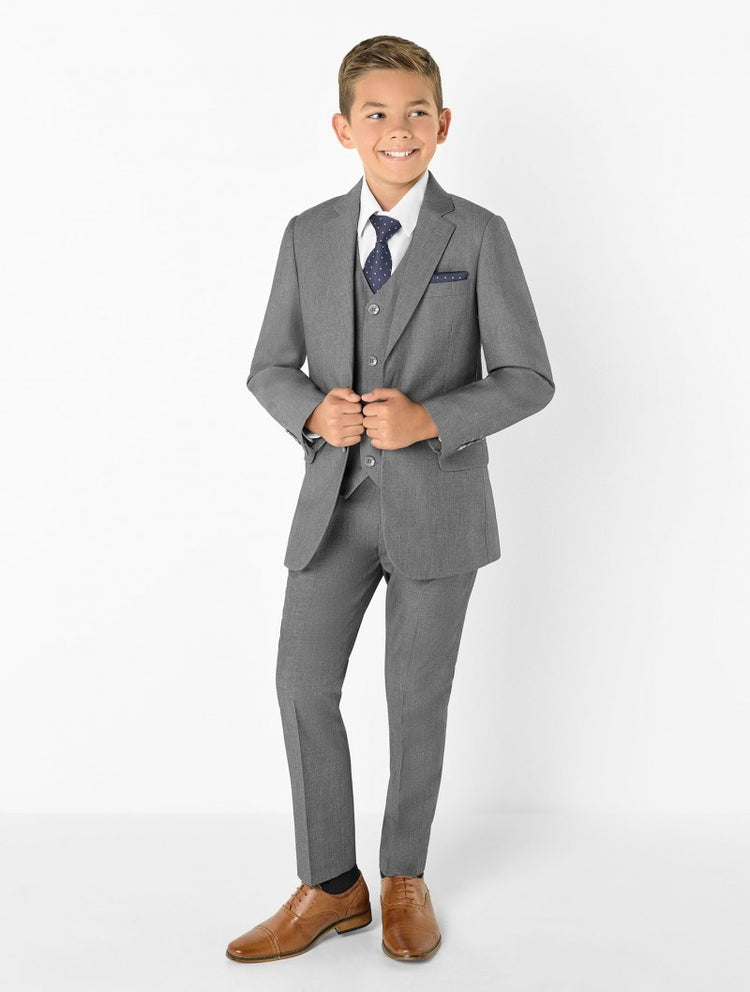 Boys 5 Piece Formal Suit - Light Grey