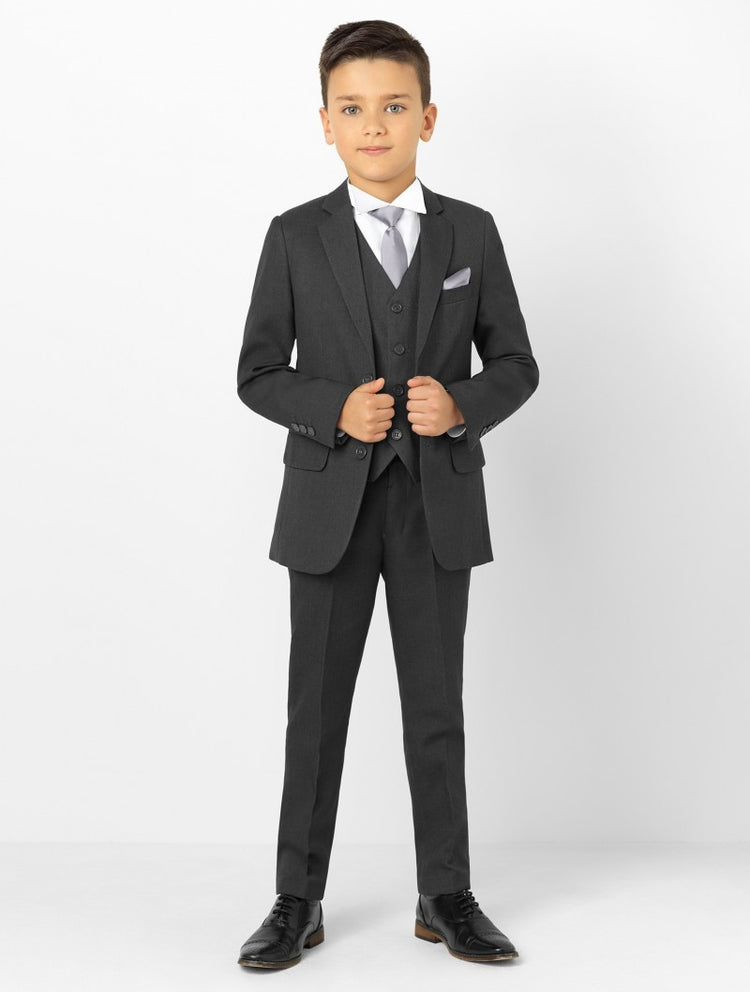 Boys 5 Piece Formal Suit - Charcoal