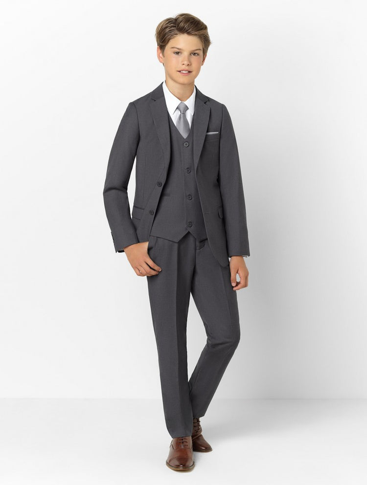 Boys 5 Piece Formal Suit - Dark Grey