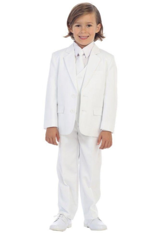 Boys 5 Piece Formal Suit - White