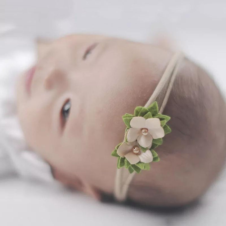 Flower Baby Headband- Brown