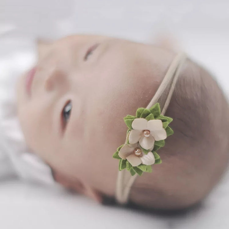 Flower Baby Headband- Ivory
