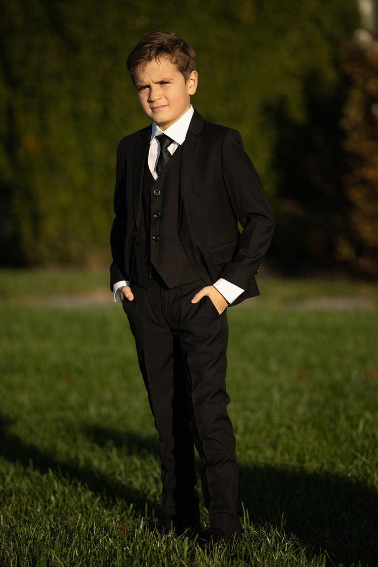 Boys 5 Piece Formal Suit - Black
