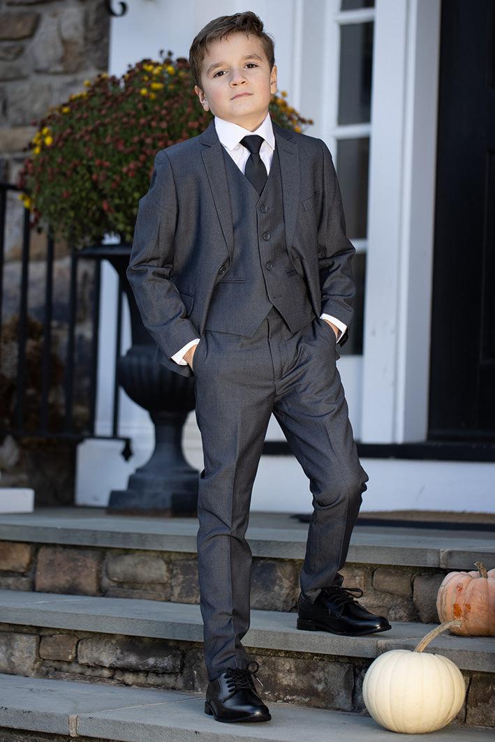 Boys 5 Piece Formal Suit - Charcoal