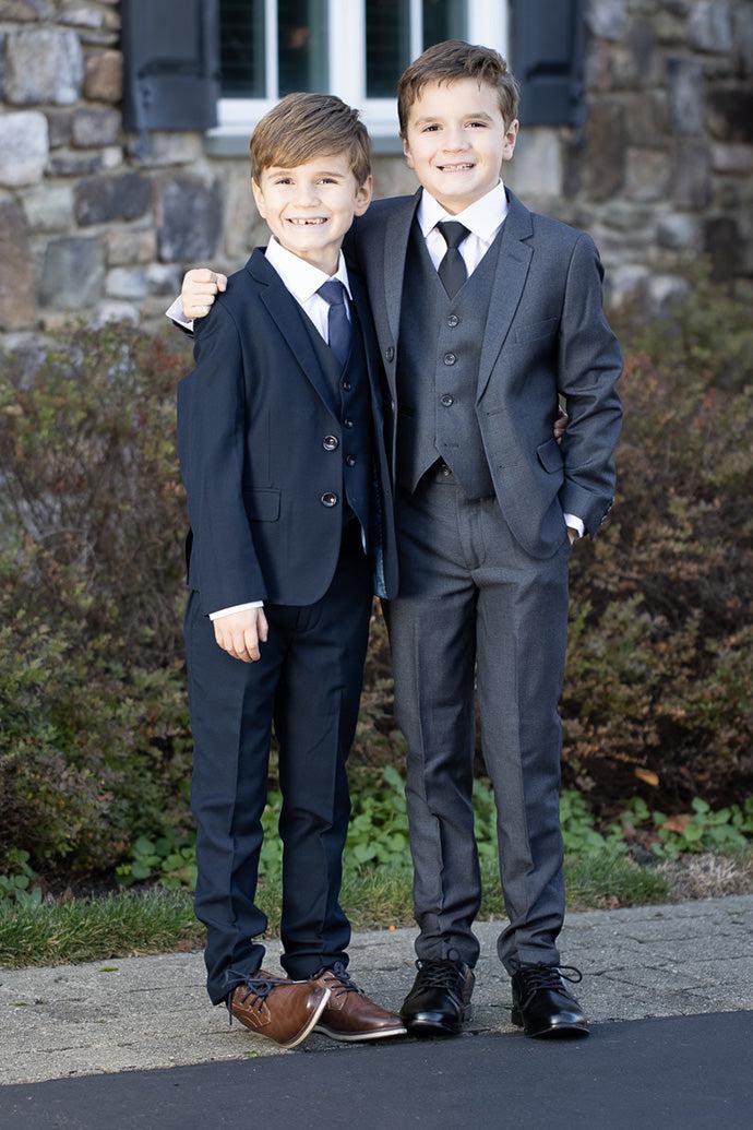 Boys 5 Piece Formal Suit - Charcoal