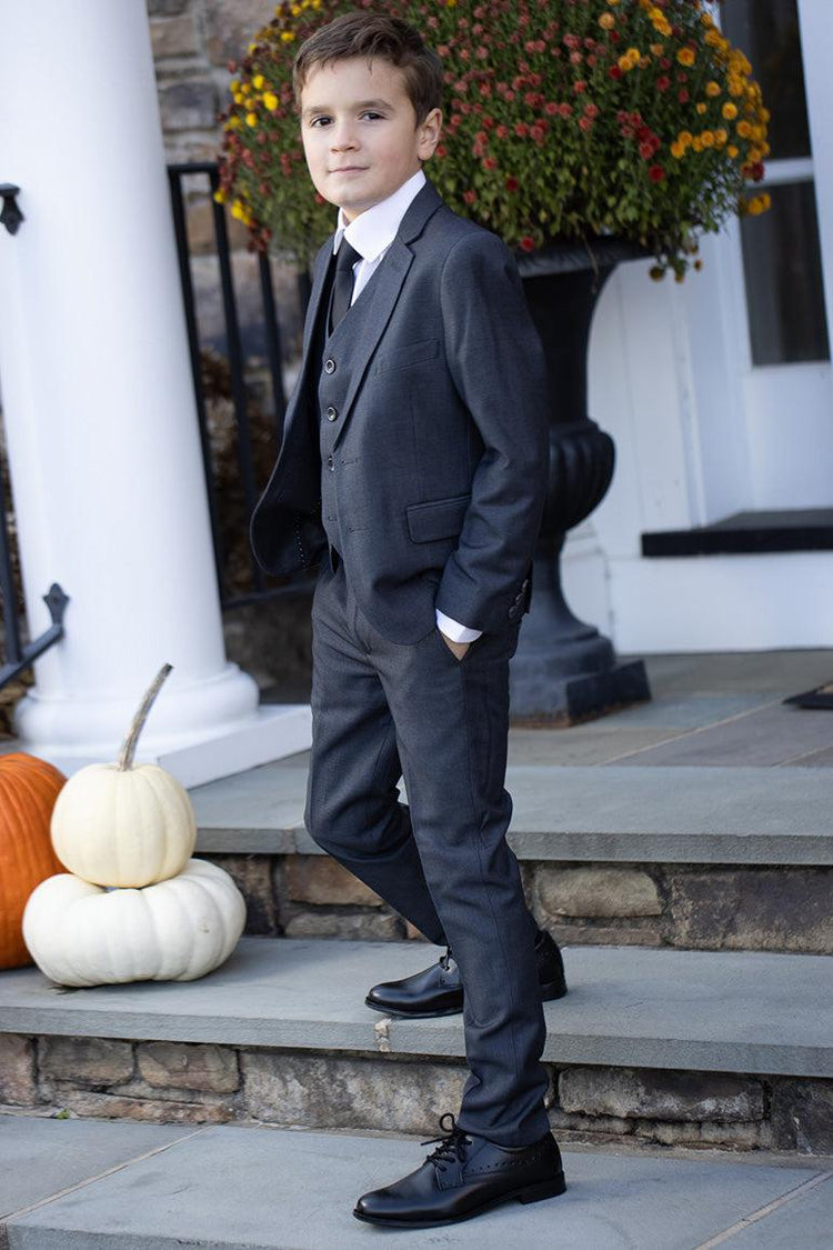 Boys 5 Piece Formal Suit - Charcoal