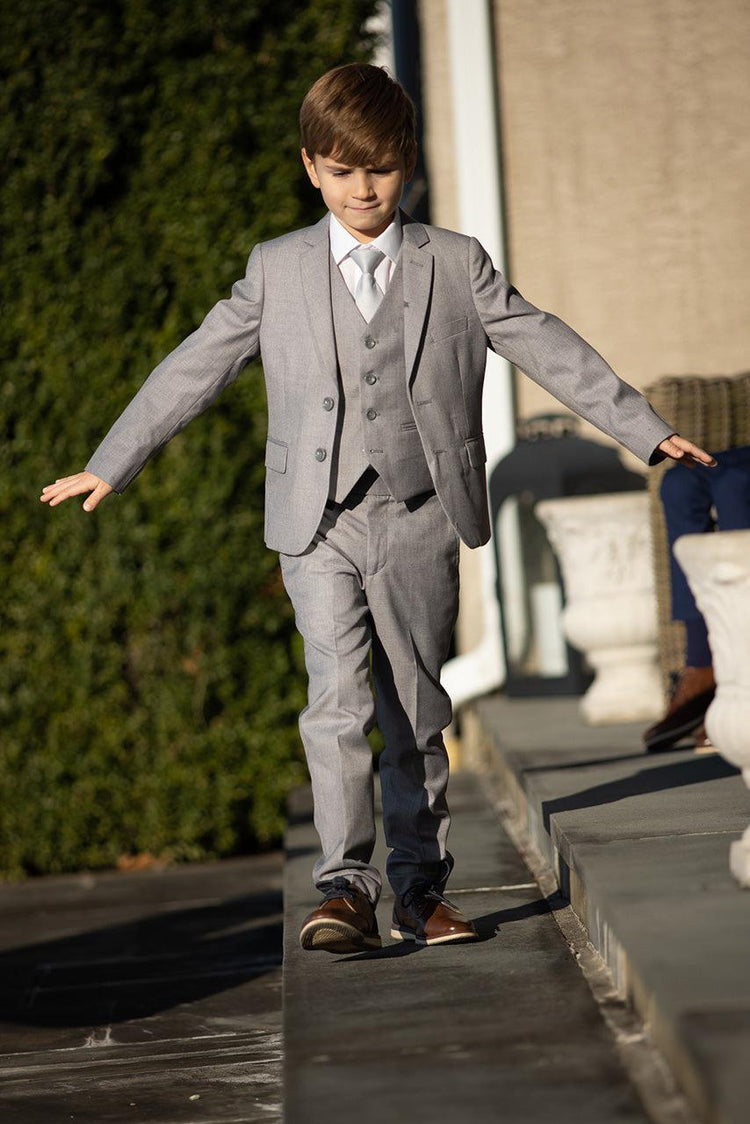 Boys 5 Piece Formal Suit - Light Grey