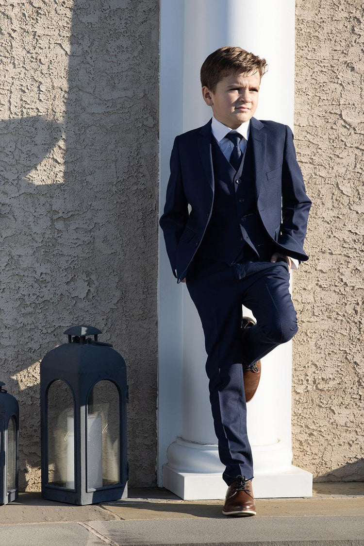 Boys 5 Piece Formal Suit - Dark Navy
