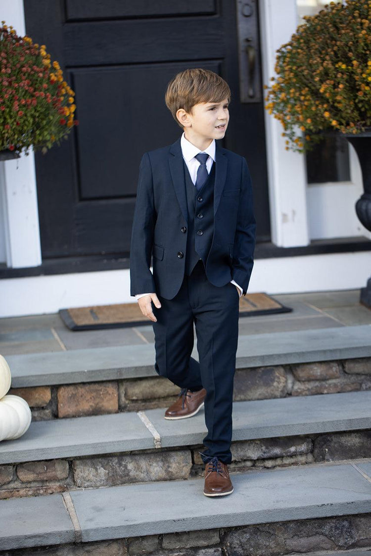 Boys 5 Piece Formal Suit - Dark Navy