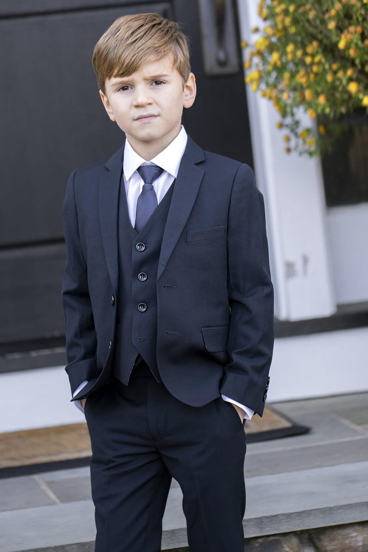Boys 5 Piece Formal Suit - Dark Navy
